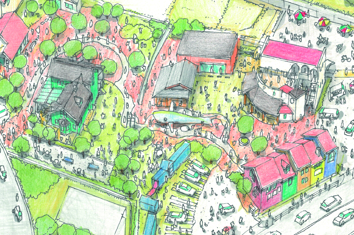 姫路市石倉にある姫路から「しあわせ」を届けるザッパ村の鳥瞰図